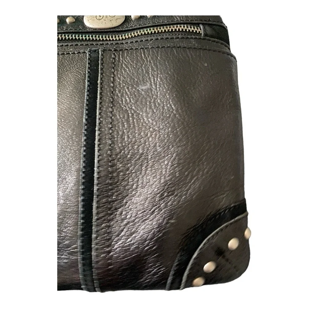 BRIGHTON-BLACK LEATHER CROSSBODY BAG